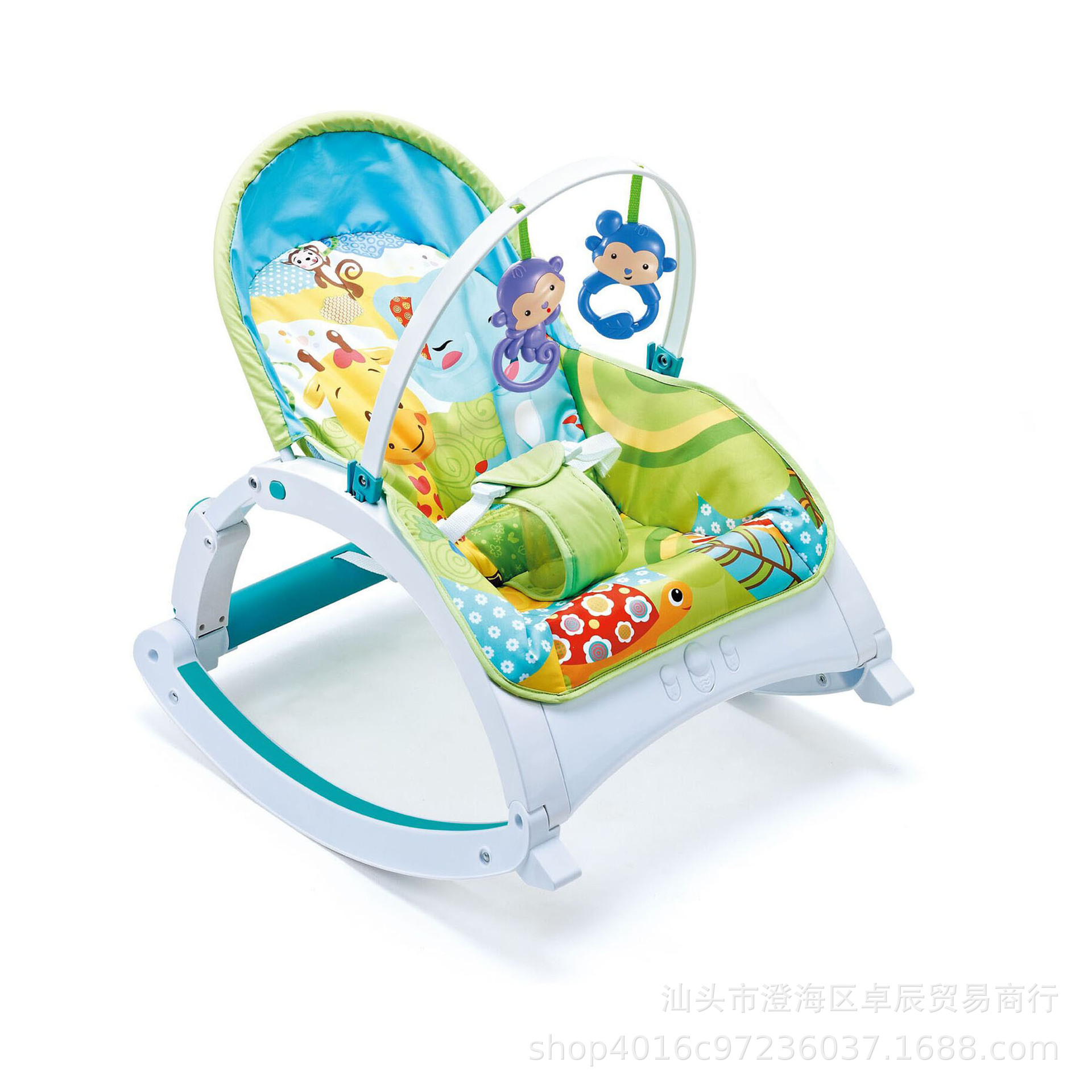 新款舒适便捷婴儿震动摇椅 功能轻便安抚椅儿童摇摇椅可调靠背