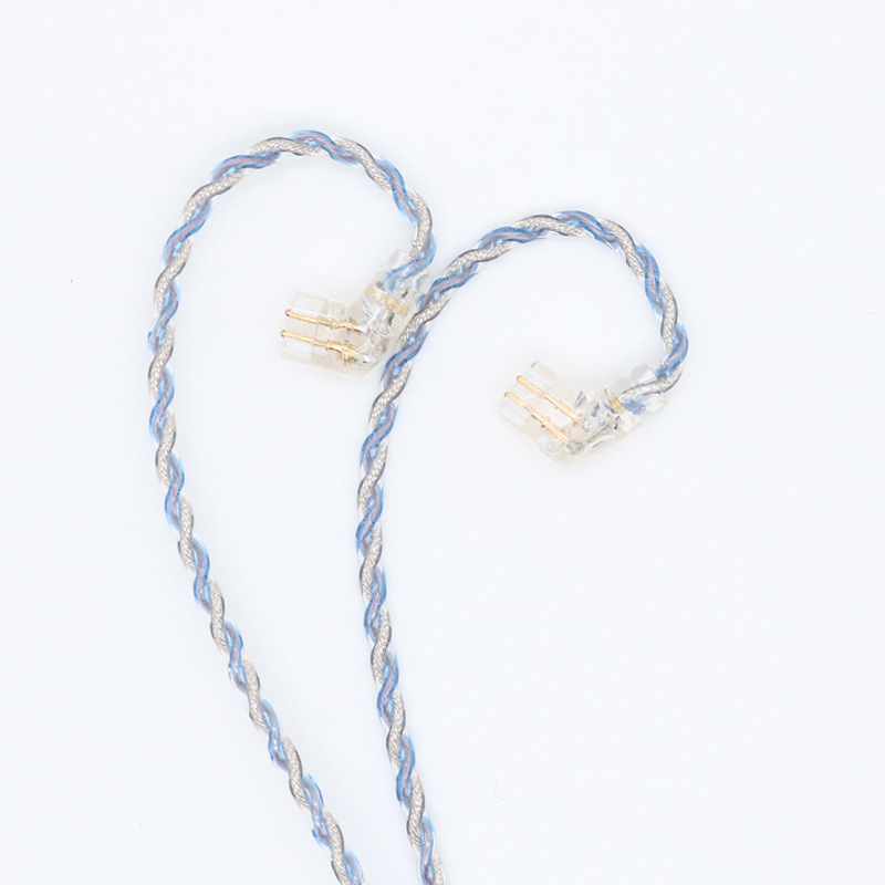 Alambre de lámina de plata explosivo, máquina de distribución de gama alta plateada azul, cable HIFI QDC/0.78 doble aguja/A2DC/IM serie