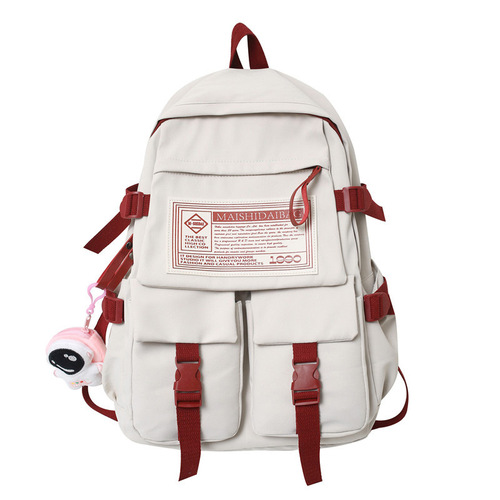 Viney Double Shoulder Bag Women's  New Backpack for Junior High School Girls and College Students Large Capacity Weight Reduction Travel Bag
