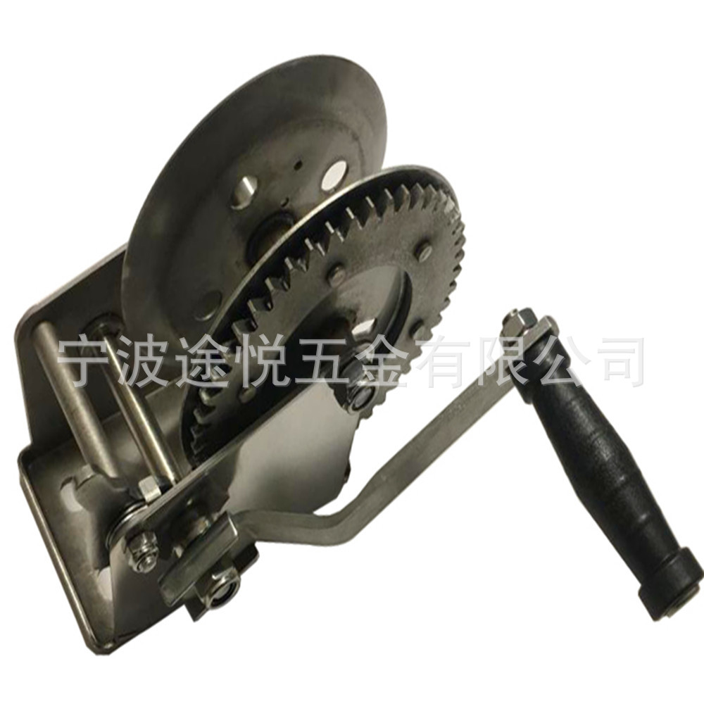 厂家供应1600LBS不锈钢手摇绞车 船用手动绞盘 游艇拖车绞盘