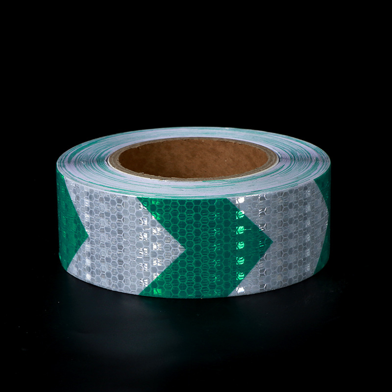 白绿箭头反光贴警示贴车身夜光标识道路交通警戒线反光胶带膜