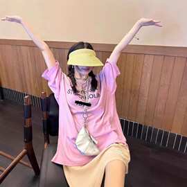 高定现货AC经典水洗做旧1996印花圆脸套头宽松休闲短袖T恤男女潮