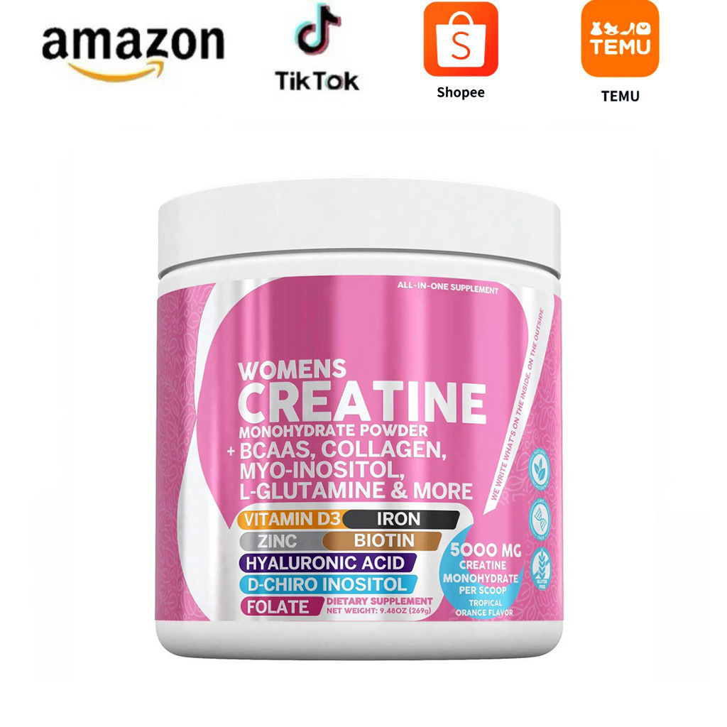 Spot Cross-Border Tk Hot-Selling Women's Creatine Powder Collagen Biotin Hyaluronic Acid Folic Acid Powder Factory Direct Export