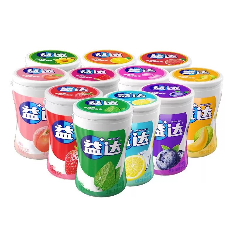 益达口香糖木糖醇56g瓶约40粒组合装大瓶装薄荷味口气清新批发70g