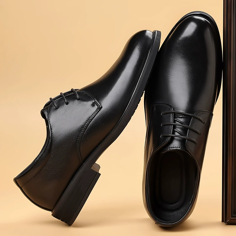 Винтажные кожаные туфли в британском стиле мужские круглые рабочие туфли жених свадебные туфли нескользящие качества обувь бизнес мужская обувь