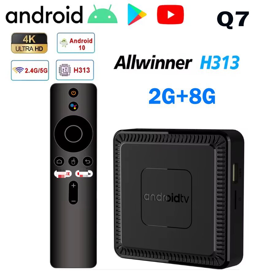 Q7 H313 Android 10 double WIF 2G8G foreign trade network playback set-top box Android TV BOX
