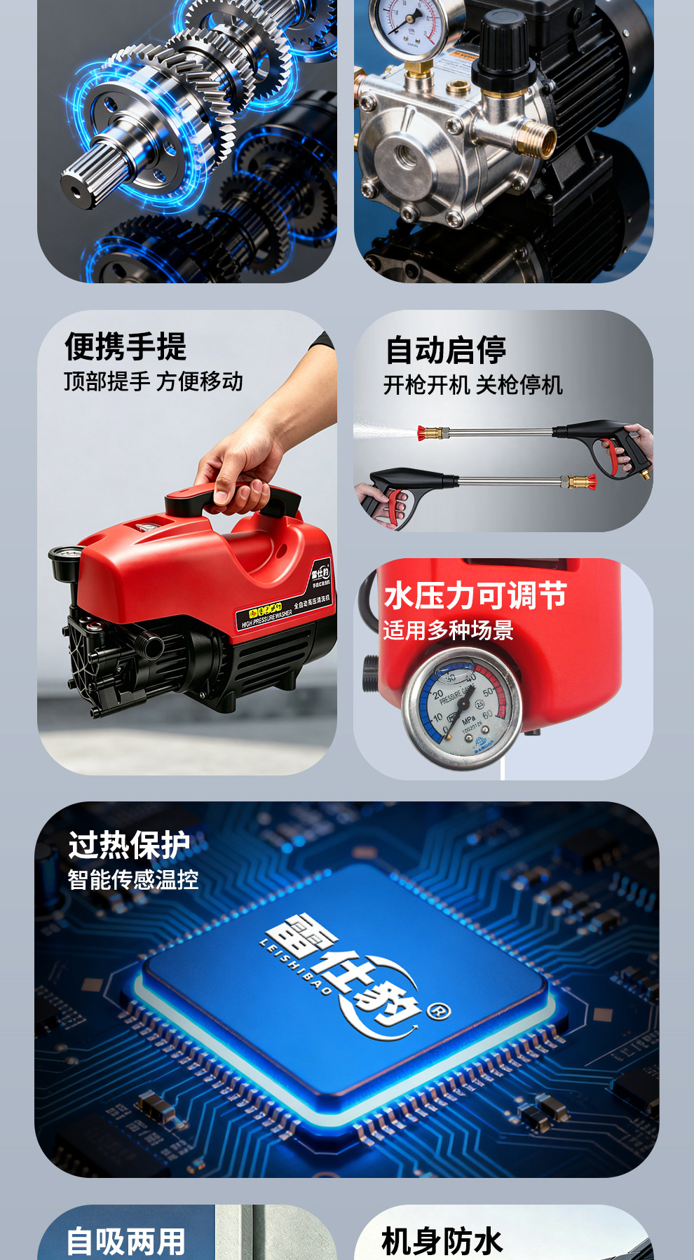 Source Manufacturer High-Power Portable Handheld Car Washing Machine 220V High-Pressure Household Car Washing High-Pressure Cleaning Machine