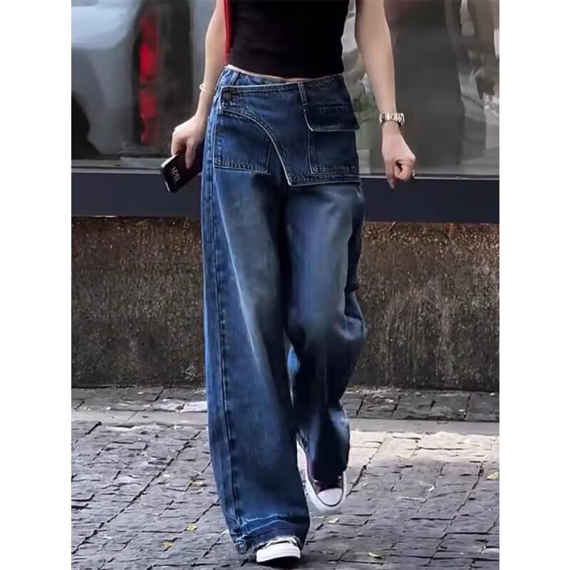 Straight-Leg Jeans for Women, 2026 New Style, Spring, Autumn, Winter, Petite, Slimming, Loose, High-Waisted, Wide-Leg Pants Straight-Leg Jeans for Women, 2026 New Style, Spring, Autumn, Winter, Petite, Slimming, Loose, High-Waisted, Wide-Leg Pants