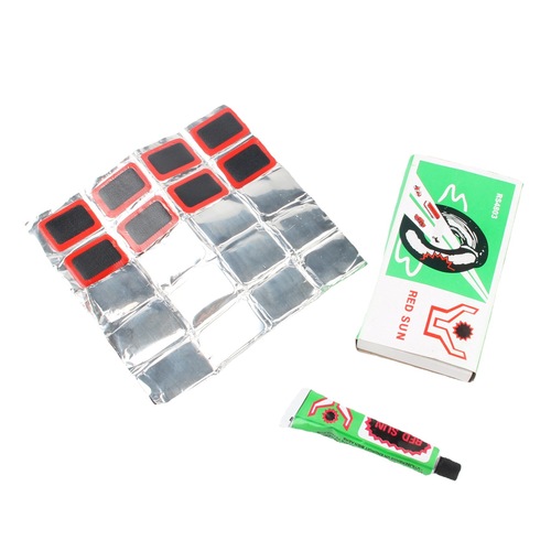 Wholesale bicycle tire repair glue with film, tire patch, bicycle repair tools, 48 ​​pieces of cold repair glue
