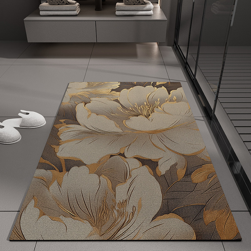 Flower-style americano transfronterizo esterilla de barro de algas esterilla de piso de baño puerta de absorción de agua esterilla de baño anti-deslizante esterilla de baño anti-sucio