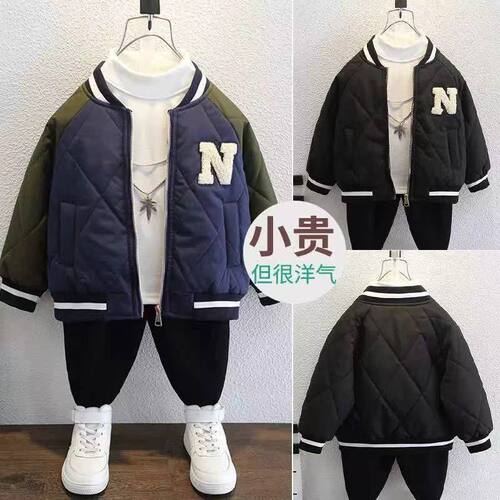 Boys 'coat, spring and autumn, thin cotton and cotton clothes, 2024 new children's wear, baby's clothes, autumn, children's cotton baseball uniform