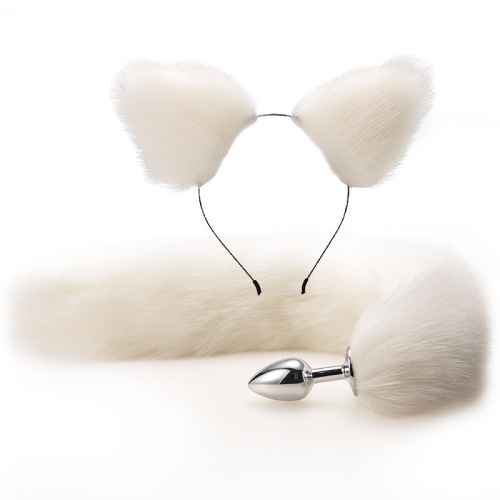 sm sexy fox tail anal plug metal back chamber plug adult products toy artificial tail suit play manufacturer