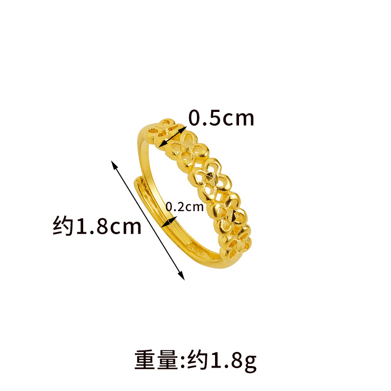 Anillo de oro de Gufa Sha China patrón de marea femenina auspiciosa fuente de fábrica al por mayor