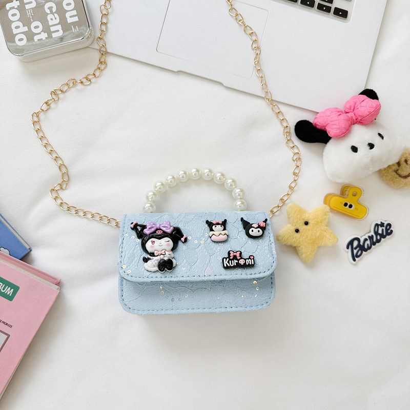 Bolso de perla de fragancia pequeña para niños Bolso de hombro de niña de dibujos animados de moda Bolso de monedero de bebé de todo fósforo con lazo