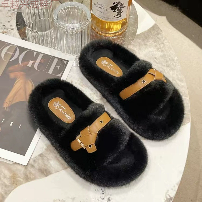 Rs шерстяные тапочки женский 2023 осень и зима новая домашняя сеть