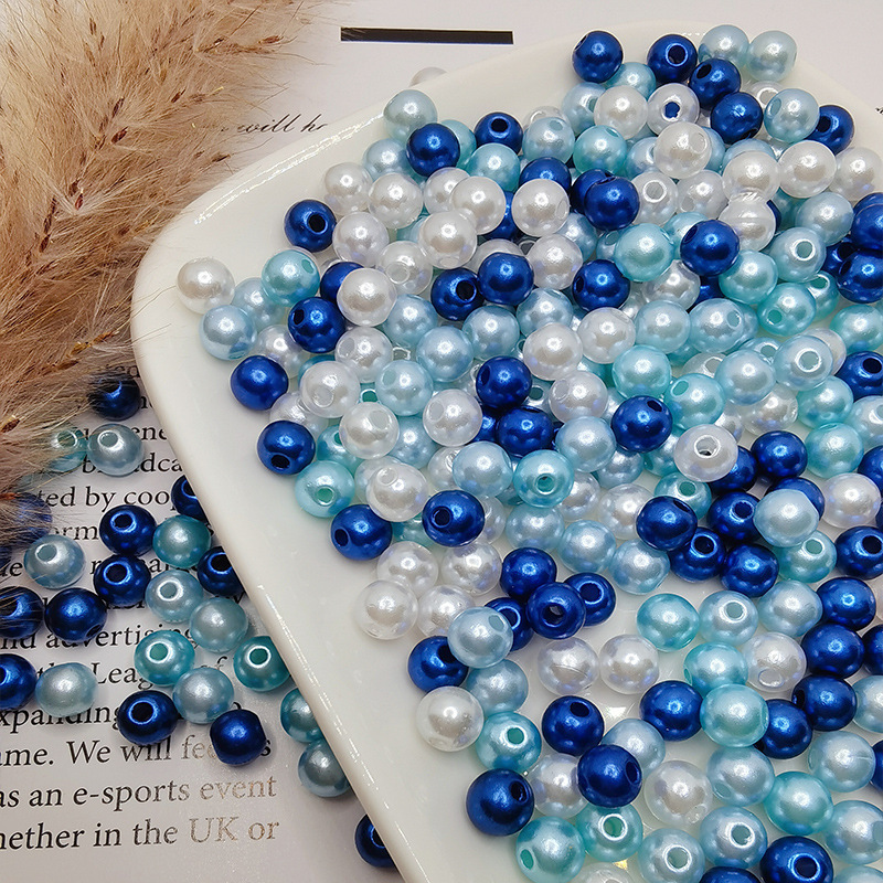 Perlas de color resaltadas perforadas perlas de plástico ABS DIY material de bolsas hechas a mano accesorios accesorios al por mayor