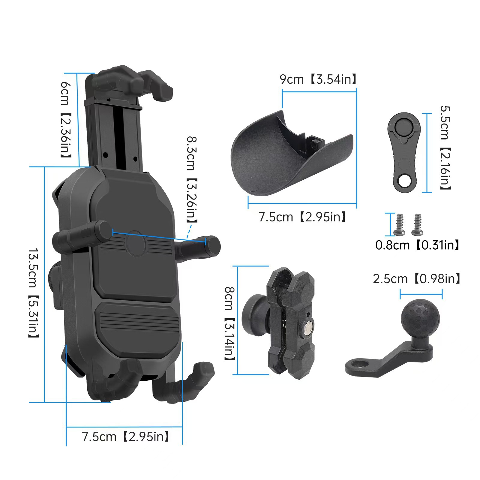 오토바이 15W 무선 충전 휴대 전화 홀더 충격 흡수 도난 방지 완전 보호 오토바이 오토바이 휴대 전화 홀더 + 태양 모자