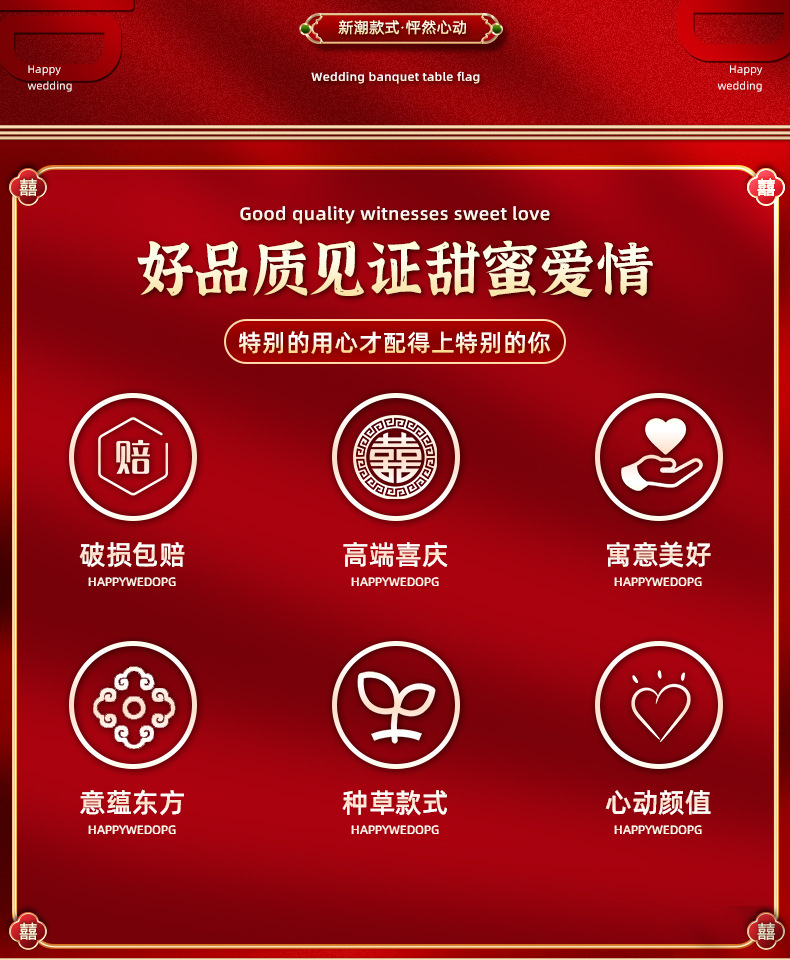 Description Picture 4 of itemChinese Wedding Decoration Wall Double Happiness Background Ornament Traditional Wedding Wall Stickers Supplies