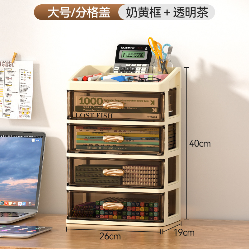 Caja de almacenamiento transparente de escritorio tipo cajón escritorio de oficina ordenar artefactos cosméticos estante caja de armario