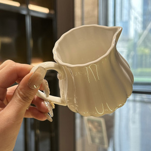 [Cute Milk Fufu] Pearl Light Ins Milk Pot Pumpkin Milk Pot Ceramic Small Milk Cup Coffee Utensil Pottery