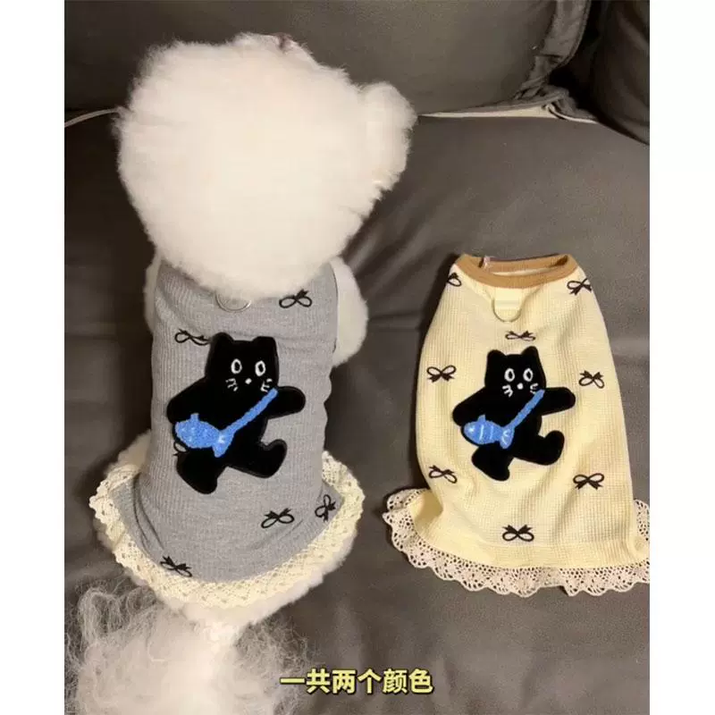 Тедди собака одежда весной и летом новый сетчатый красный цвет кружево сшить милый жилет, чем медведь Бомей маленькая собака