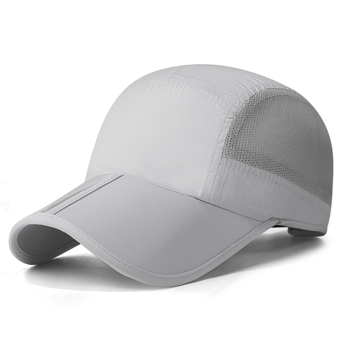 Gorra de béisbol de secado rápido con placa de luz plegable en verano, deportes al aire libre masculinos y femeninos, carrera de montañismo, sombreado solar, transpirable y casual gorra de pato