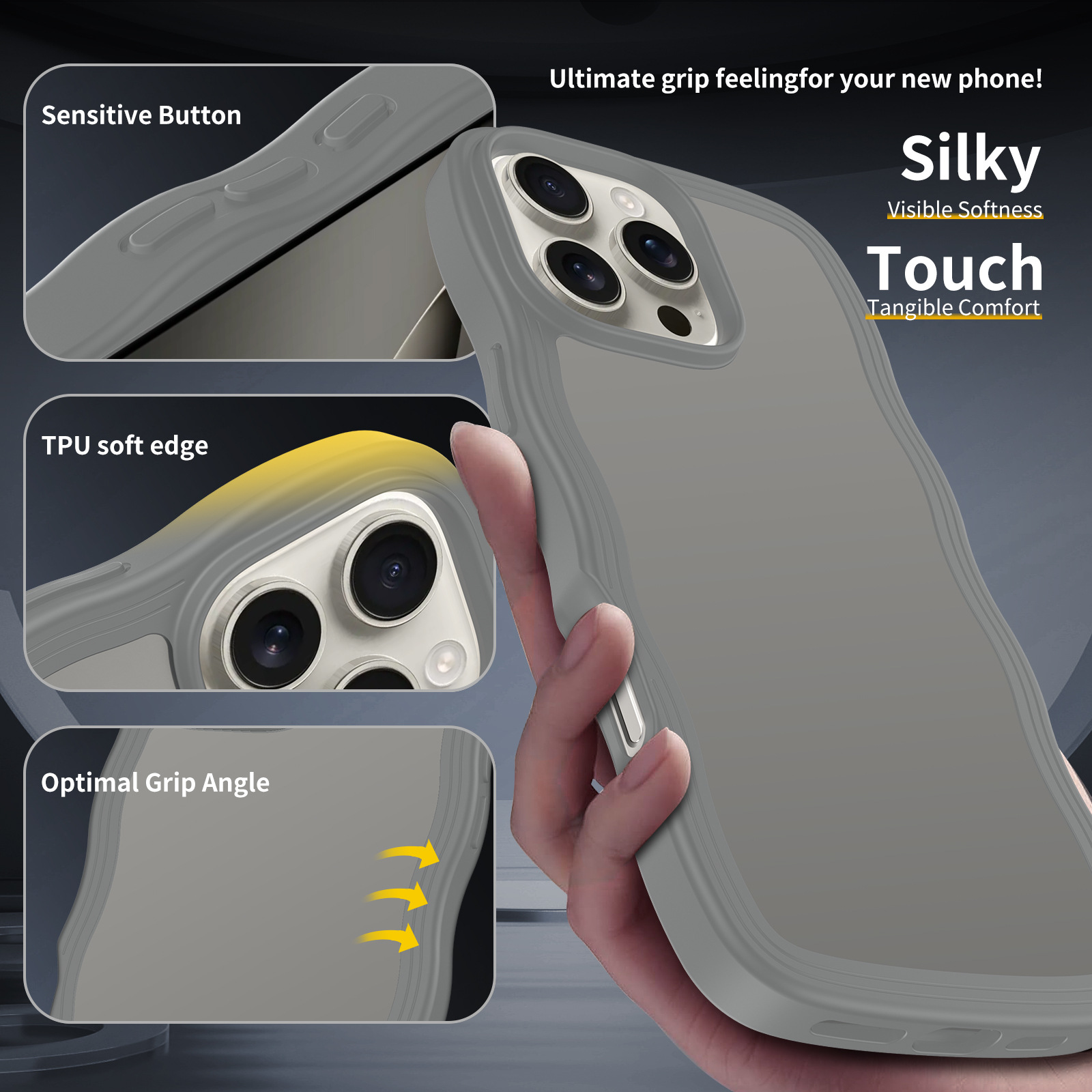 Aplicación transfronteriza Apple 16promax funda de piel ondulada a prueba de caídas 15 funda para teléfono móvil iPhone16E fábrica al por mayor