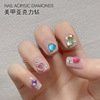 White acrylic nail decoration for manicure, new collection, internet celebrity