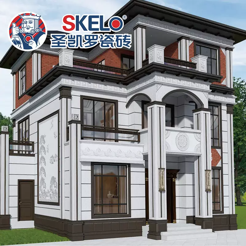 圣凯罗 乡村别墅艺术罗马柱大门柱子围墙外墙瓷砖仿大理石窗套线