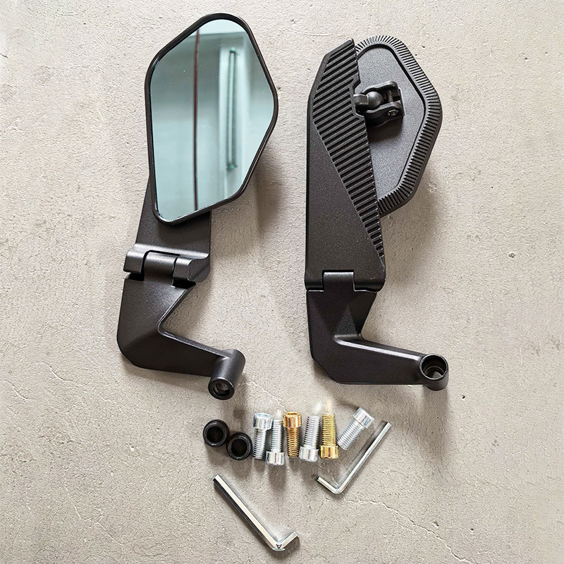 New Folding Motorcycle Rearview Mirror Modified Universal Flip-Up Wide-View Electric Vehicle Reflector Anti-Glare Mirror
