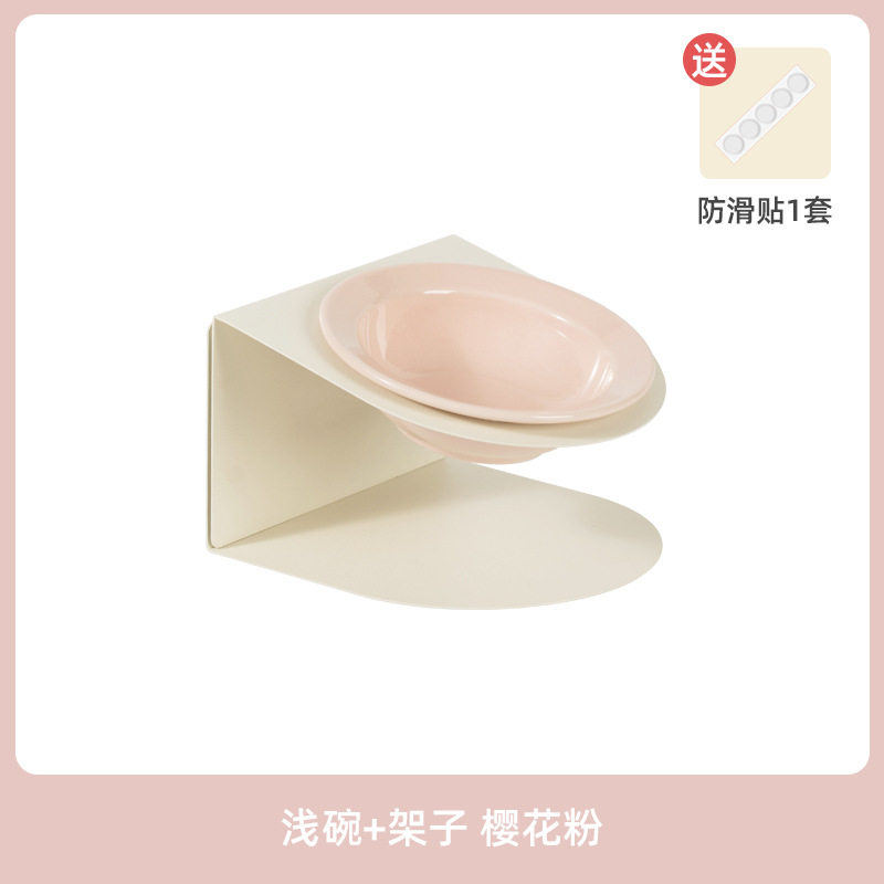 Cerámica alta y baja pie para mascotas para gatos y perros para proteger la columna vertebral cervical anti-volquear granos de alimentación de agua para artículos para mascotas inclinados tazón