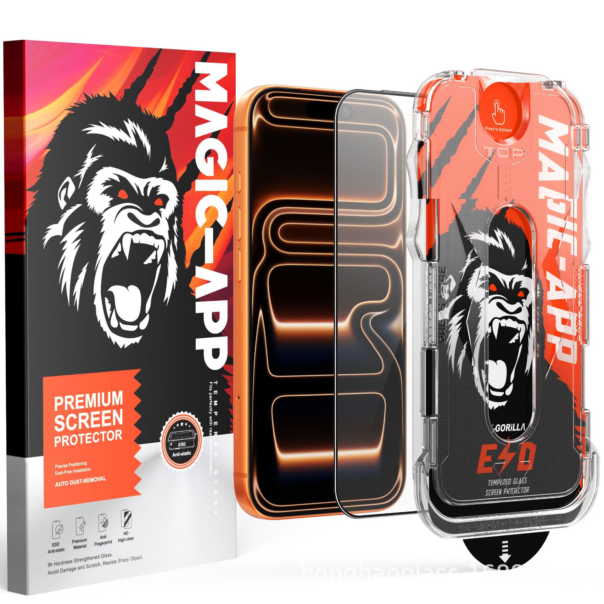 Suitable for Apple 17 Tempered Film Iphone16Promax Mobile Phone Film 15 Dust-Free Warehouse Full Screen Anti-Peep Gorilla Film