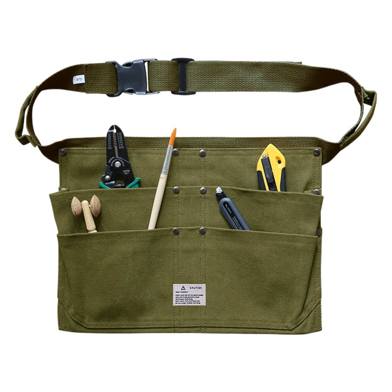 Moderno simple delantal de lona gruesa talla hecha a mano bolsa de herramientas multifuncional pintura artesano ropa de trabajo delantal al por mayor