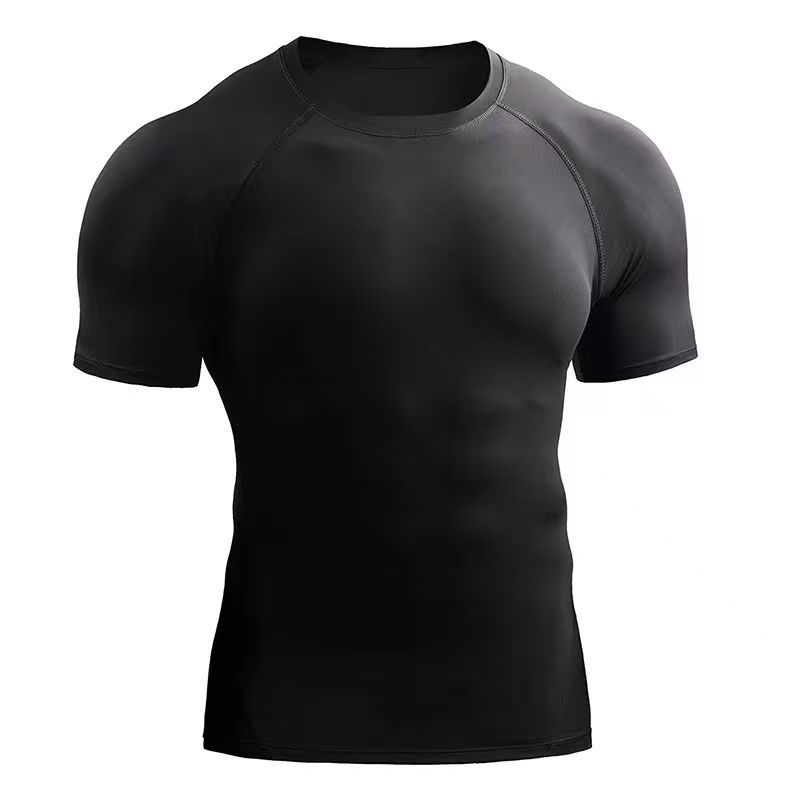 2025 New Ready-Made Sports Breathable Sweat-Absorbent Quick-Drying Fitness Slim Ball Yoga Compression Short-Sleeved Tops T-Shirt