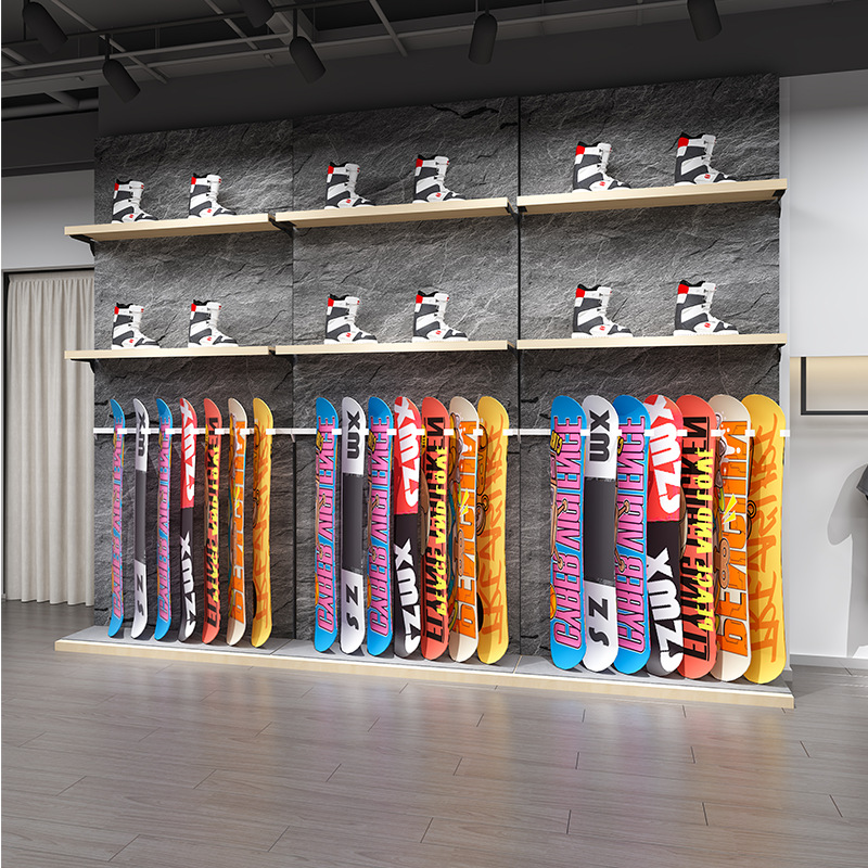 Estantes de exhibición de ropa de esquí de nieve de pared de ropa deportiva de ropa de piso de exhibición de tiendas de ropa de hombre