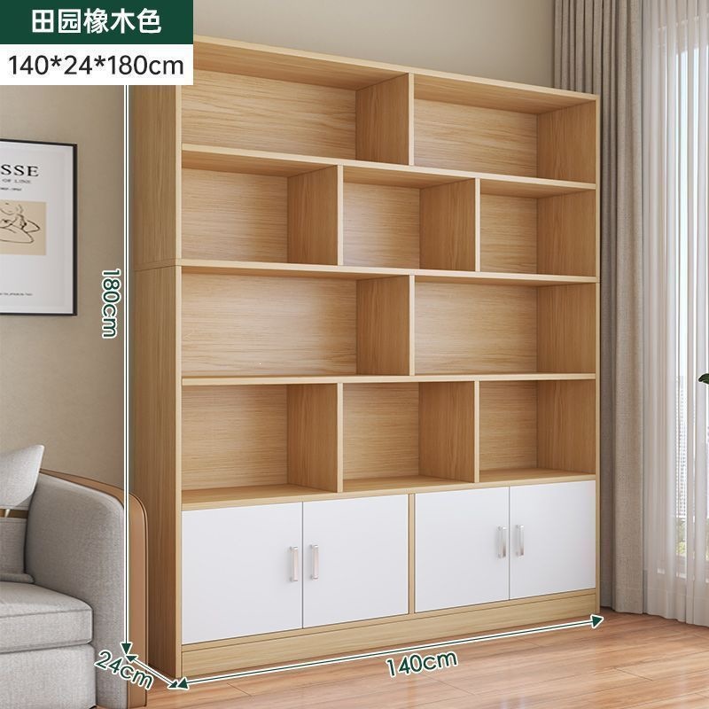 Four-door pastoral oak cabinet 140cm - thickened panels