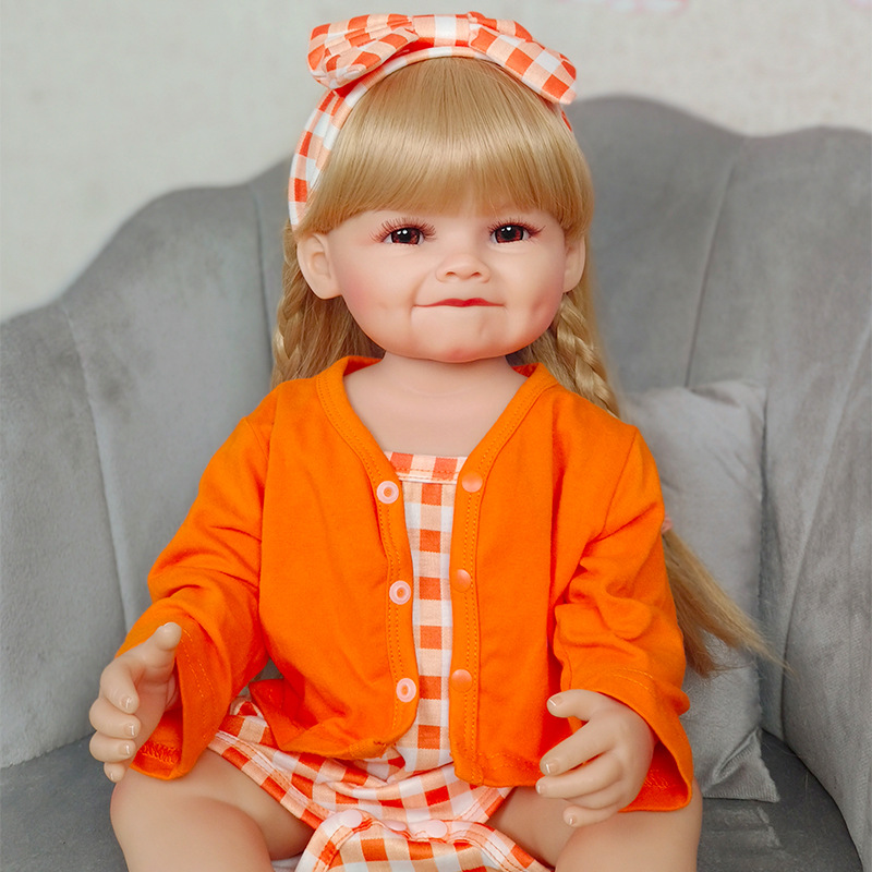 Vinilo completo 55cm simulación bebé muñeca transfronteriza nueva muñeca renacida muñeca de juguete entrega al por mayor