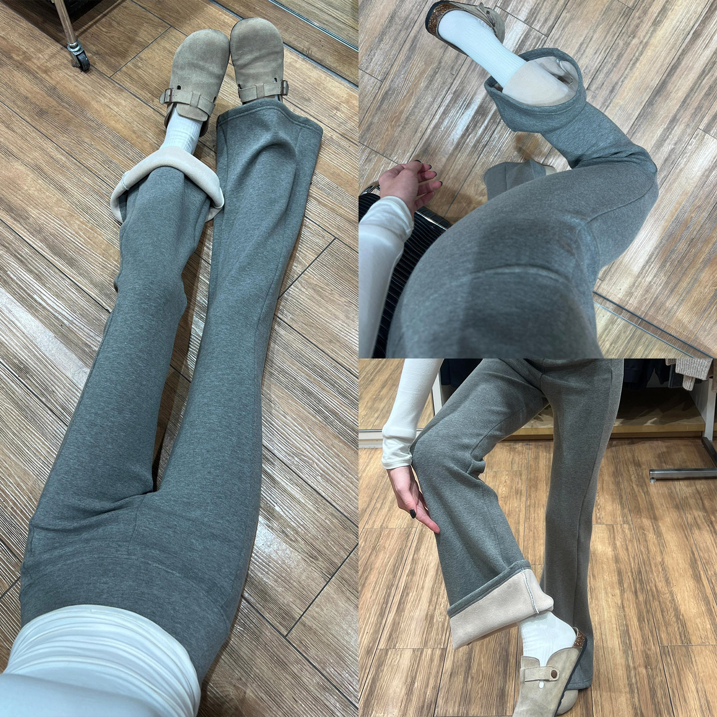 Lulu Flared Pants for Women, Autumn and Winter Fleece-Lined, Low-Waist, Drapey, Outerwear Leggings, Petite, Sports Yoga Flared Sweatpants