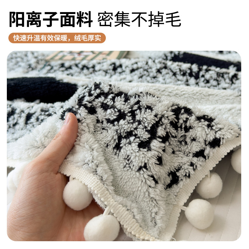 2025 catiónico de dos colores Jacquard Star Velvet Dream Small Ball Tapestry Sofá Home Tapestry Air Conditioning Tapestry Simplified