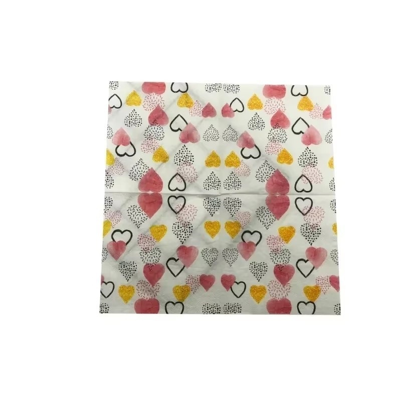 Servilletas de Papel Estampadas 2 Capas 33cm 20 Hojas de Pulpa de Madera para Bodas