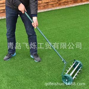 Iron Soil Scarifier Lawn Aerator Scarifier Lawn Grass Trimmer T-Shaped Handle Garden Tools Hand Scarifier