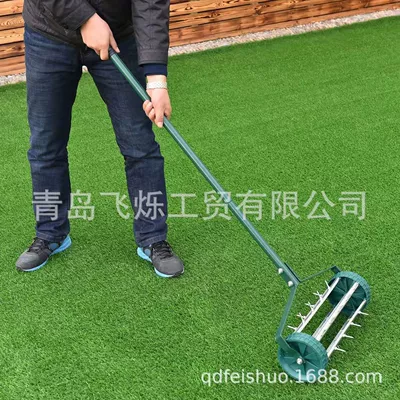 Iron Soil Scarifier Lawn Aerator Scarifier Lawn Grass Trimmer T-Shaped Handle Garden Tools Hand Scarifier