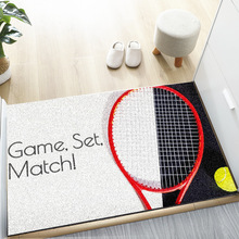 北欧地垫进门入户家用防滑丝圈脚垫可裁剪地毯门垫网球浴室垫定制