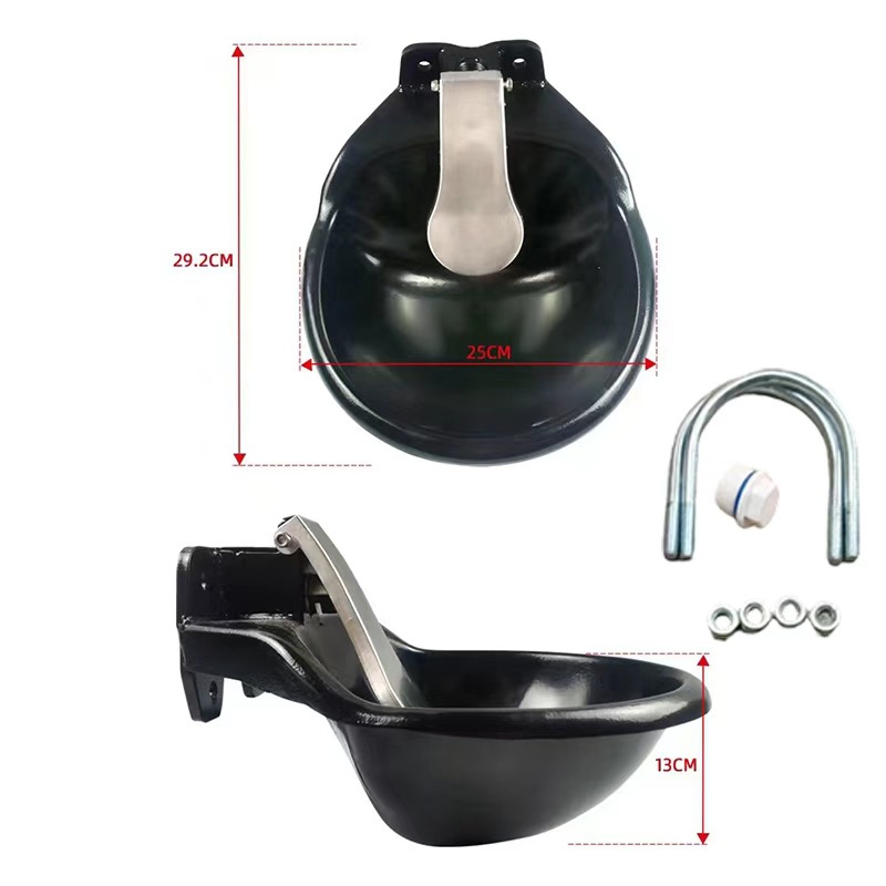 Recipiente para beber para ganado engrosada placa de acero cuenco de consumición automático para tazón de alimentación de ganado hierro fundido caballo ganado alimentación de agua artefacto beber fregadero