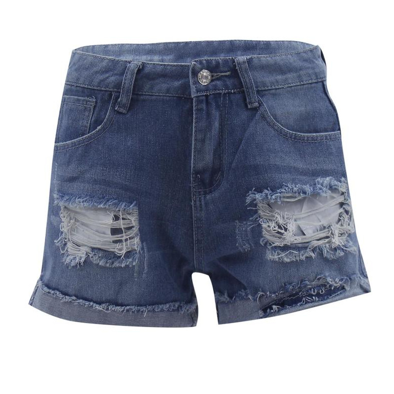 straight pants high waist ripped denim shorts Nihaostyles wholesale clothing vendor NSJRM72203