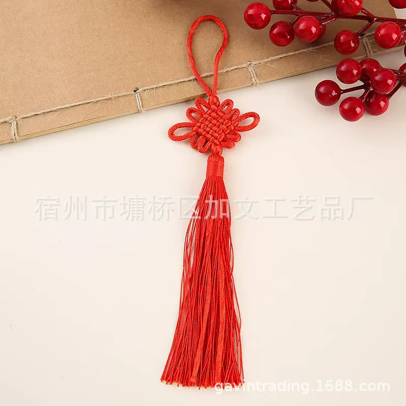 小号红色6盘方胜中国结 挂饰小挂件中国结流苏 富贵结特色礼品
