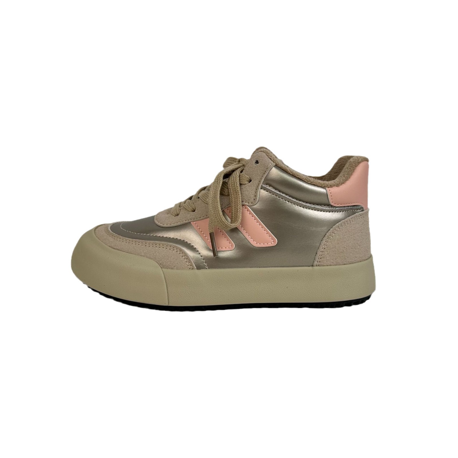 Versión europea de las zapatillas de deporte altas para mujer 2024 otoño e invierno nuevos zapatos casuales de todo fósforo botas de nieve a juego de color de cabeza grande algodón 6587