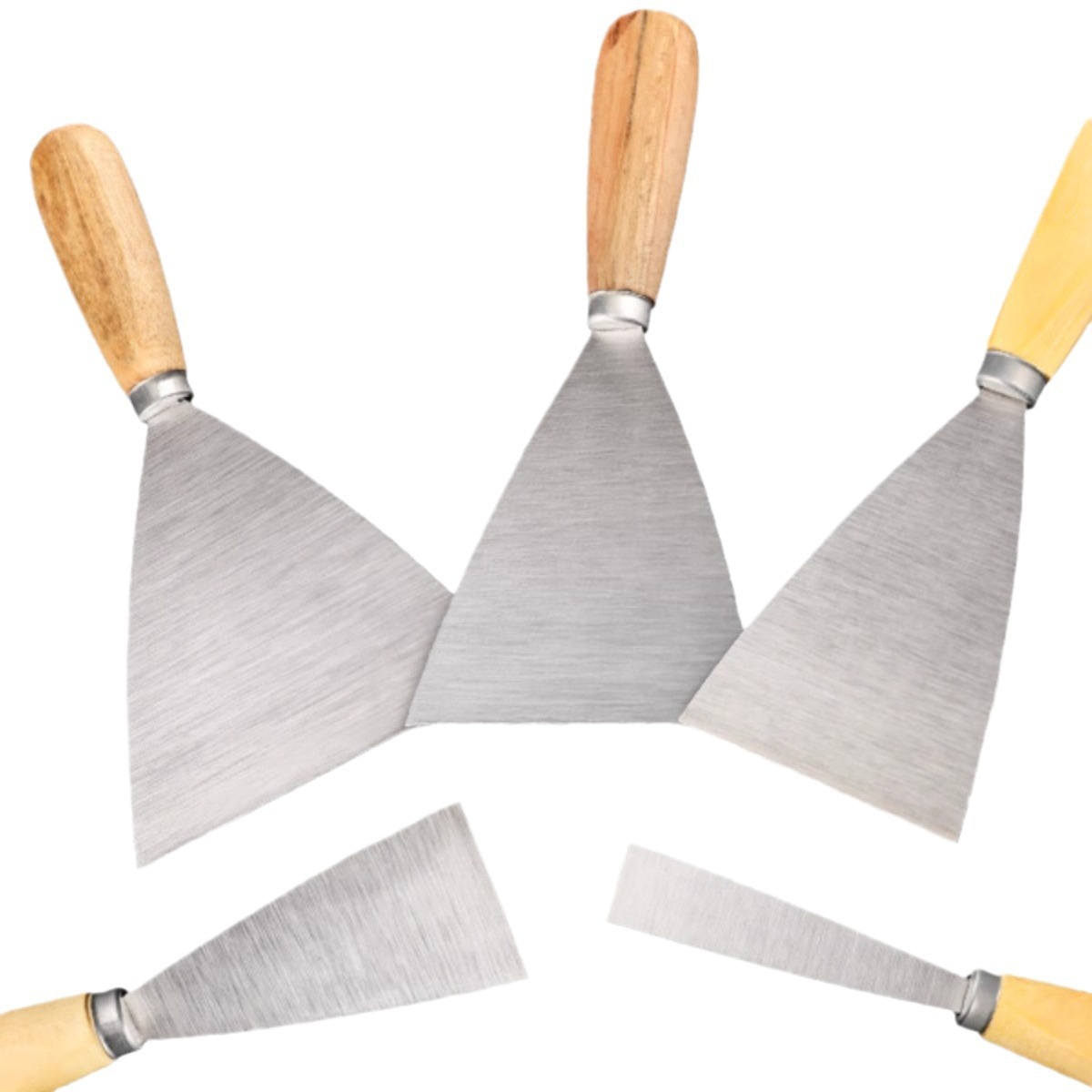 Fabricante mayorista cuchillo de mortero de mango de madera cuchillo de mortero de mango de bambú cuchillo de acero inoxidable cuchillo de mortero de mango de goma de doble color cuchillo de mortero