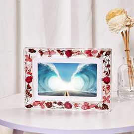跨境7英寸数码相框干花亚克力图片视频音乐传输节日生日商务礼品