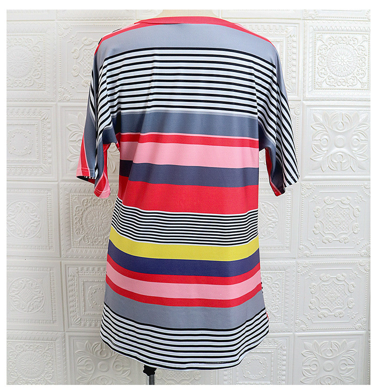 temperament short-sleeved V-neck T-shirt NSXS36111